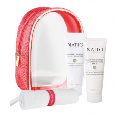 Natio 娜迪奥 清新套装3件 送 防水小包（泡沫洁面 100g+防晒日霜SPF15 100g+小毛巾）